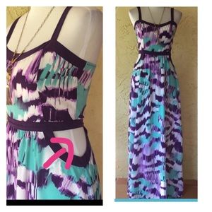 Soprano tie-dye side cut-out maxi dress